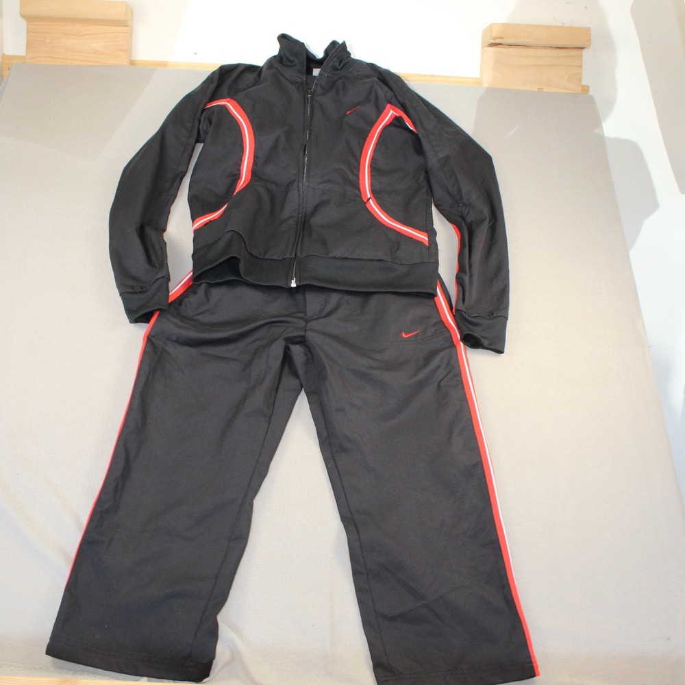 Nike Track Suit Set Large 12-14 Full Zip Jacket Youth Unisex Athletic Warm Up